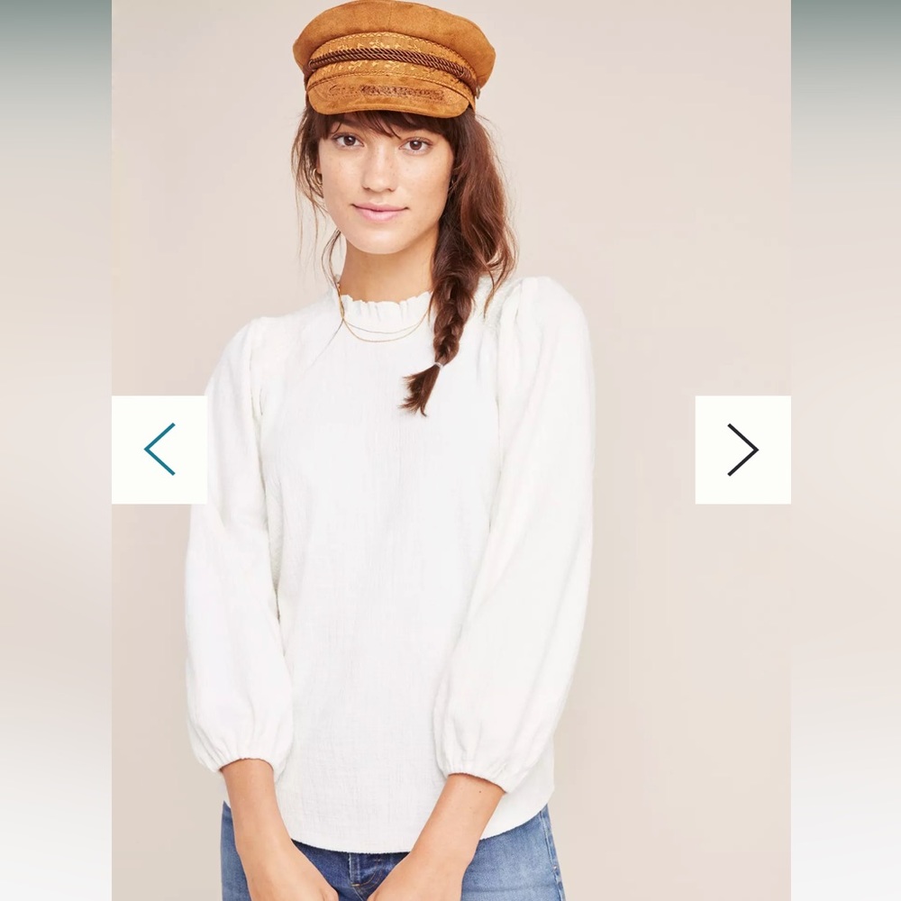 Current Air | Jasia balloon sleeve top, cream size XS